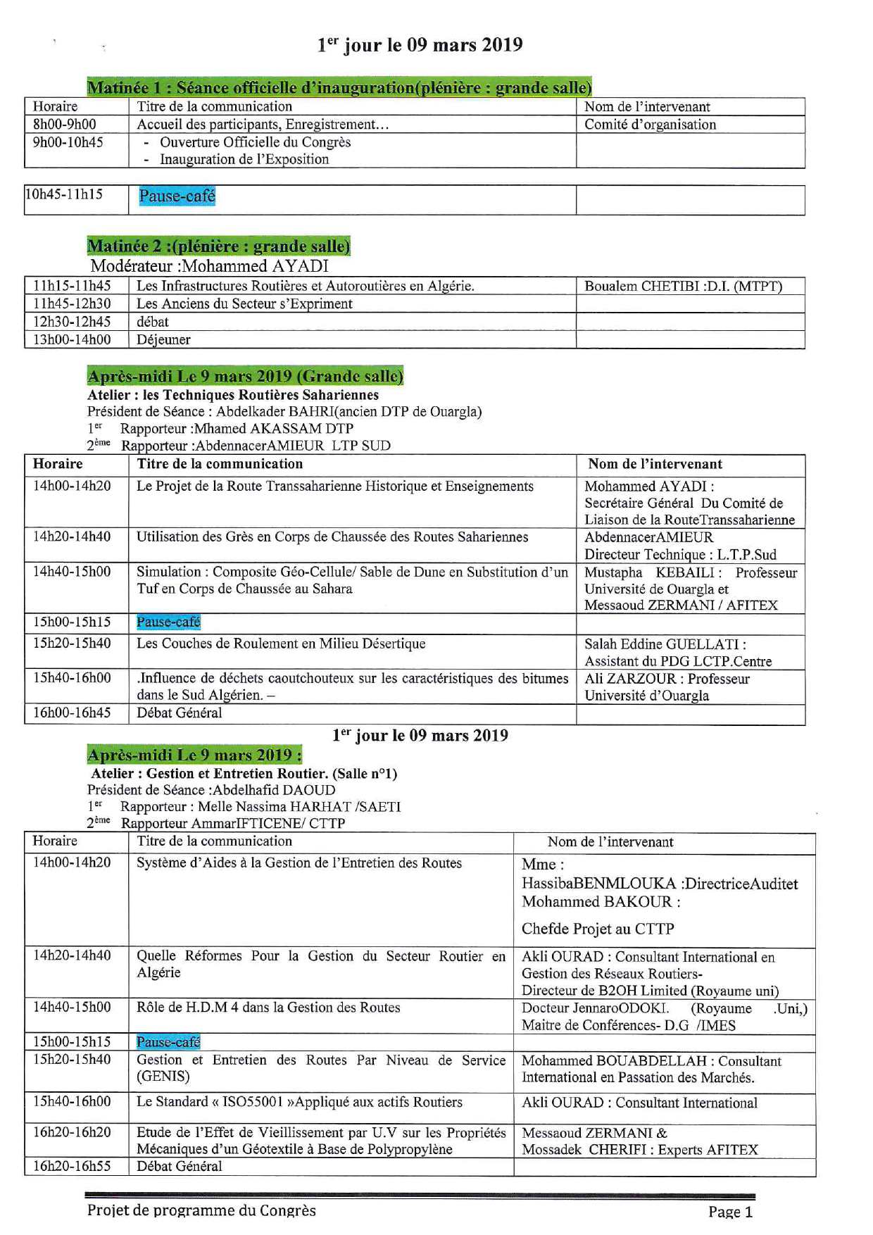 Participation de l'ENSTP au 4ème congrés de la route | École Nationale ...
