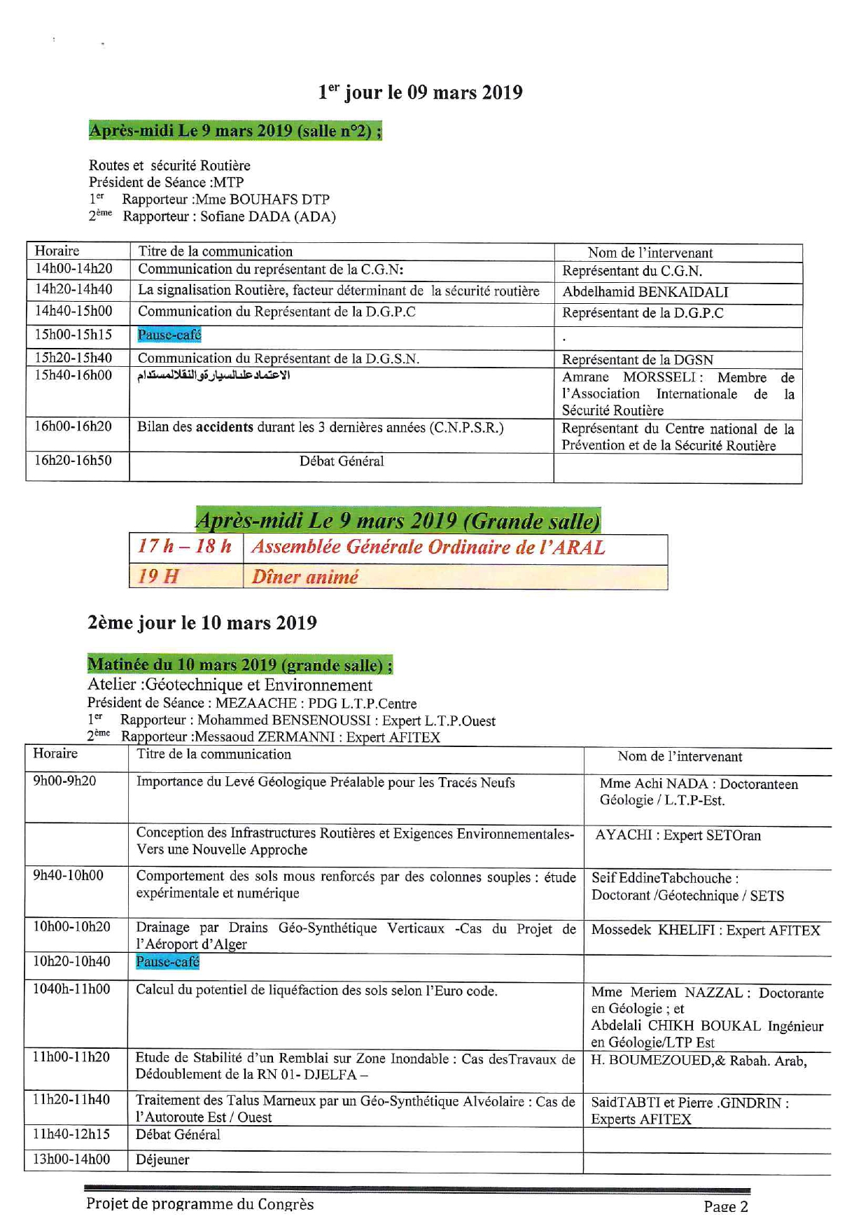 Participation de l'ENSTP au 4ème congrés de la route | École Nationale ...