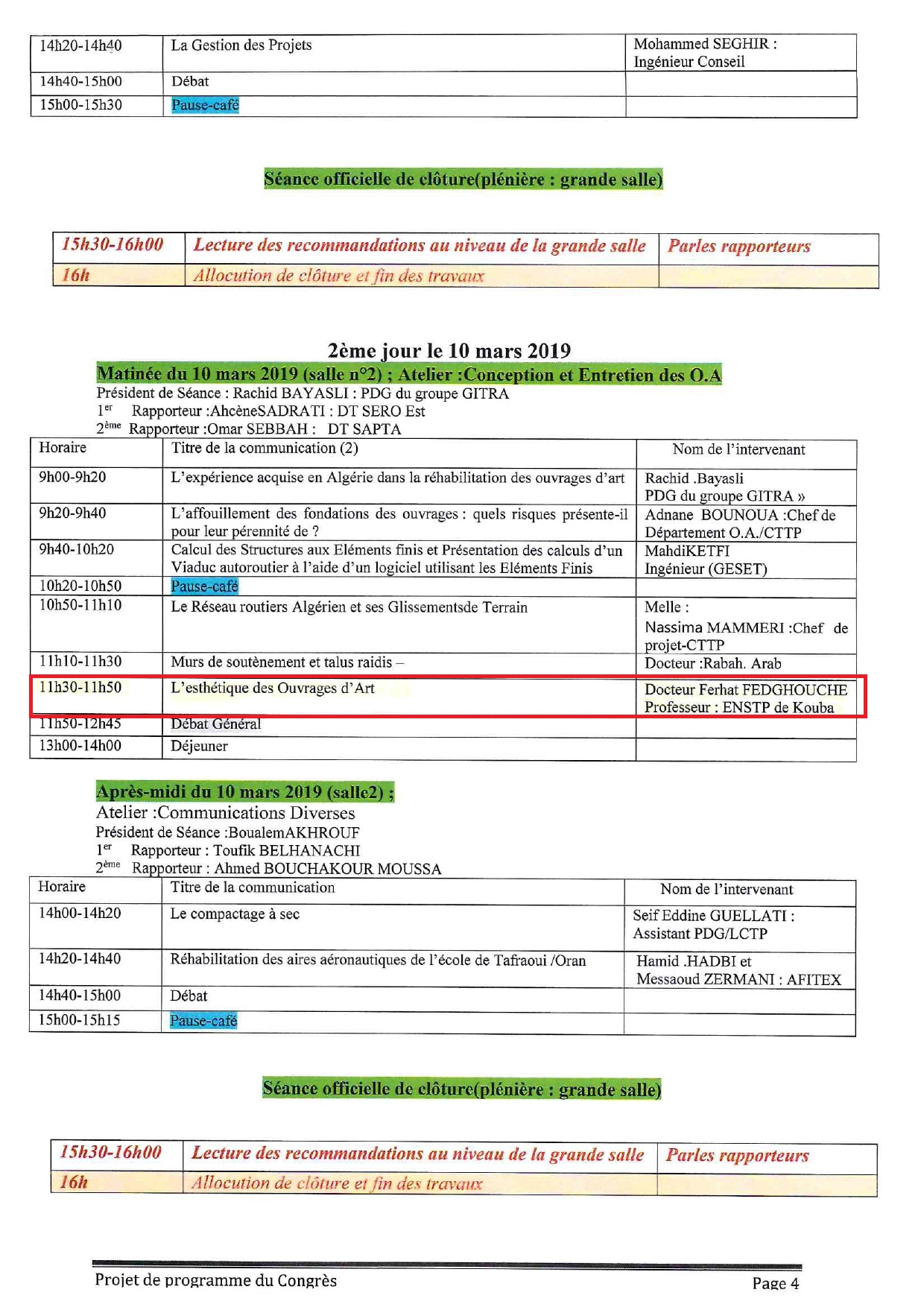 Participation de l'ENSTP au 4ème congrés de la route | École Nationale ...